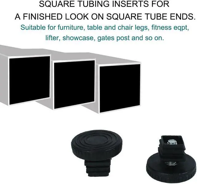 Alt view image 6 of 7 - Adjustable Leveling Feet 20 x 20mm Tube Inserts Furniture Table Glide 4 Sets