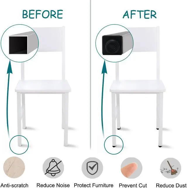 Alt view image 4 of 7 - Leveling Feet 38 x 38mm Square Tube Inserts Kit Furniture Glide Adjuster 8 Sets