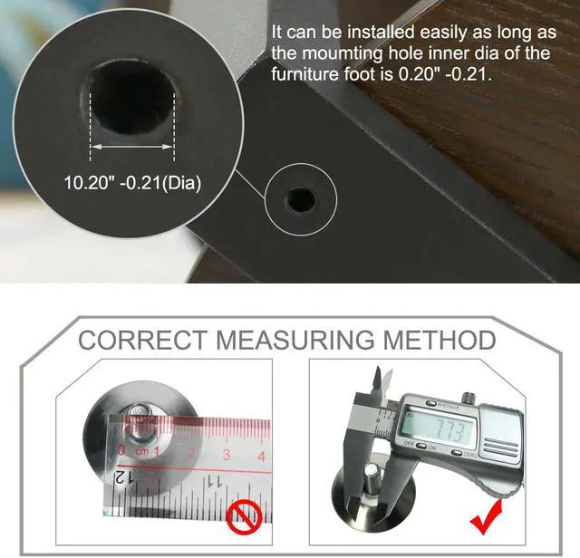 Alt view image 3 of 7 - M6 x 20 x 30 Leveling Feet Protector Floor Round Base Leveler for Desk Leg 24pcs