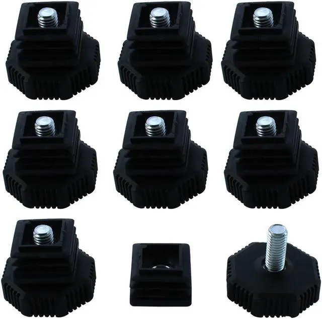 Main image of Leveling Feet 25 x 25mm Square Tube Inserts Furniture Adjustable Leveler 8 Sets