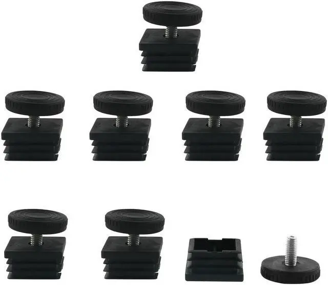 Main image of Table Leveling Feet 38 x 38mm Square Tube Insert Adjustable Leveler 8 Sets