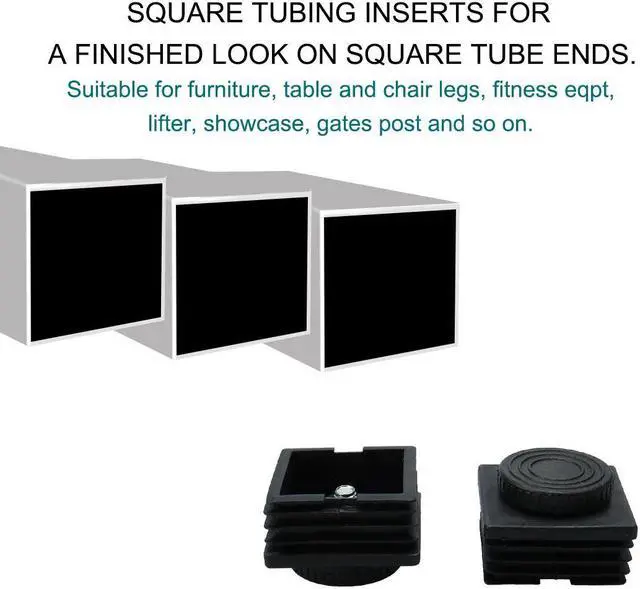 Alt view image 6 of 7 - M8 Leveling Feet 50 x 50mm Square Tube Insert Adjustable Furniture Glide 4 Sets