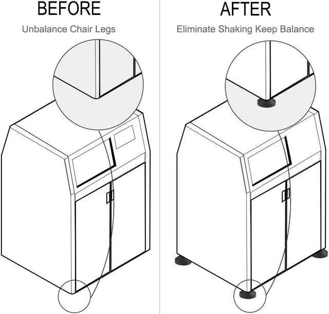 Alt view image 5 of 7 - M8 x 50 x 50mm Leveling Feet Adjustable Leveler Protector for Machine Leg 2pcs