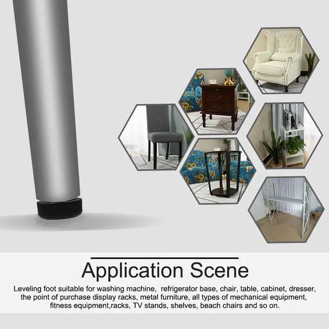 Alt view image 7 of 7 - M8 x 20 x 30mm Furniture Glide Leveling Feet Base Protector for Desk Leg 8pcs