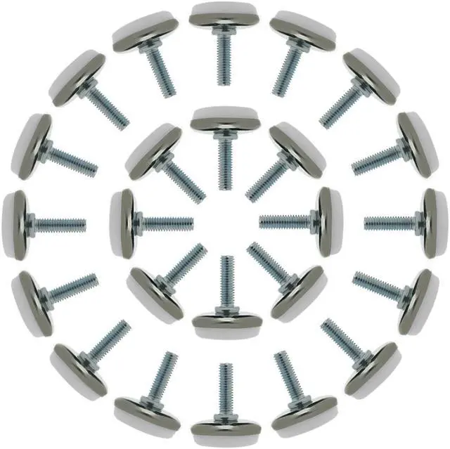 Main image of M6 x 20 x 30 Leveling Feet Protector Floor Round Base Leveler for Desk Leg 24pcs