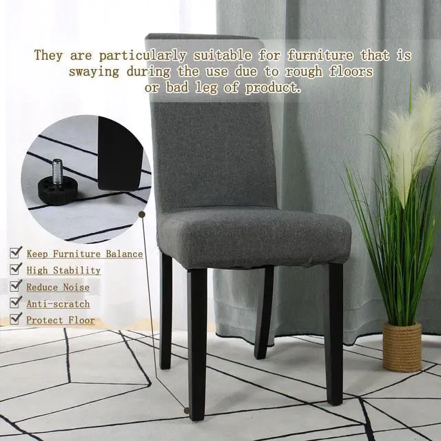 Alt view image 6 of 7 - M8 x 20 x 30mm Furniture Glide Leveling Feet Base Protector for Desk Leg 2pcs