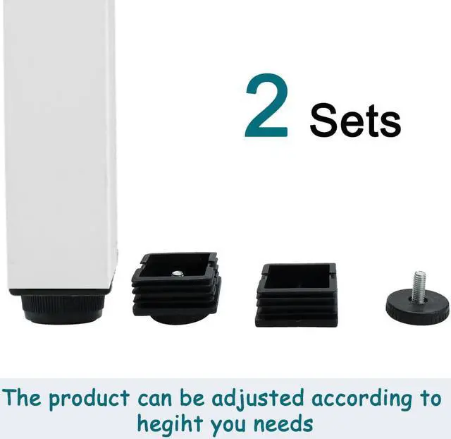 Alt view image 7 of 7 - M8 Leveling Feet 50 x 50mm Square Tube Insert Adjustable Furniture Glide 2 Sets