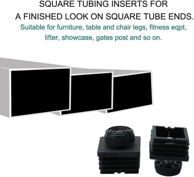 Alt view image 6 of 7 - Leveling Feet 40 x 40mm Square Tube Insert Table Leg Adjustable Leveler 4 Sets