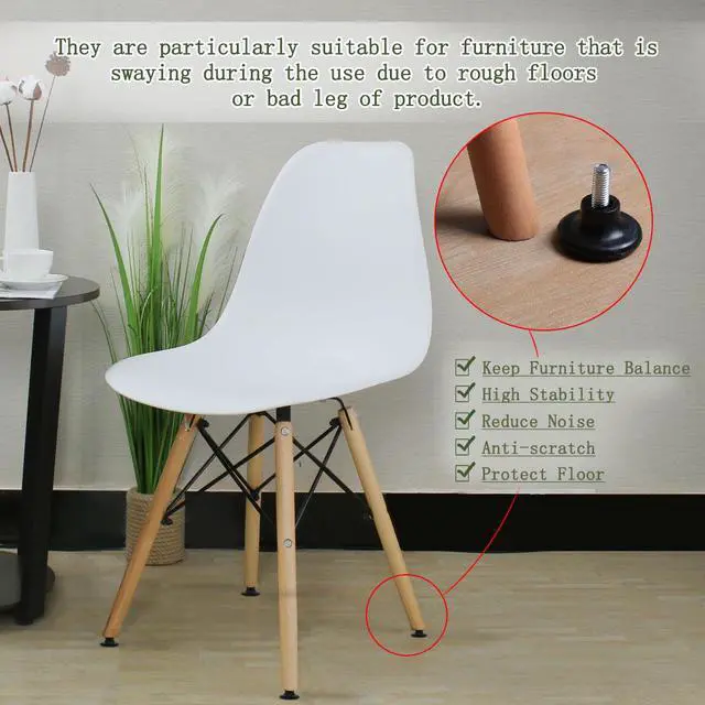 Alt view image 6 of 7 - M8 x 18 x 45mm Furniture Glide Leveling Feet Plastic Adjuster for Chair Leg 2pcs