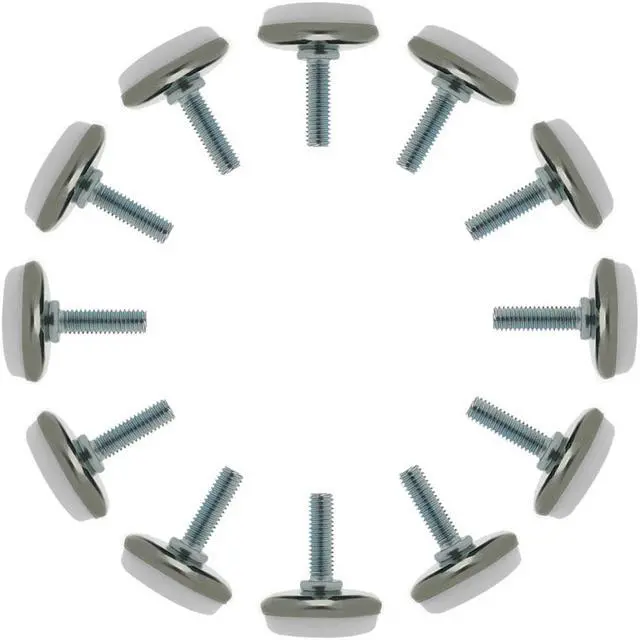 Main image of M6 x 20 x 30 Leveling Feet Protector Floor Round Base Leveler for Desk Leg 12pcs