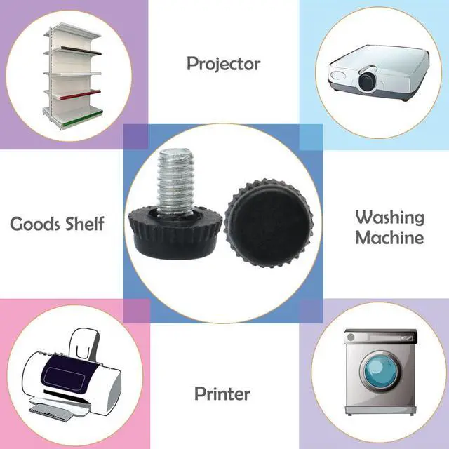 Alt view image 5 of 7 - M8 x 25 x 30mm Furniture Leveling Feet Adjustable Leveler for Chair Leg 4pcs