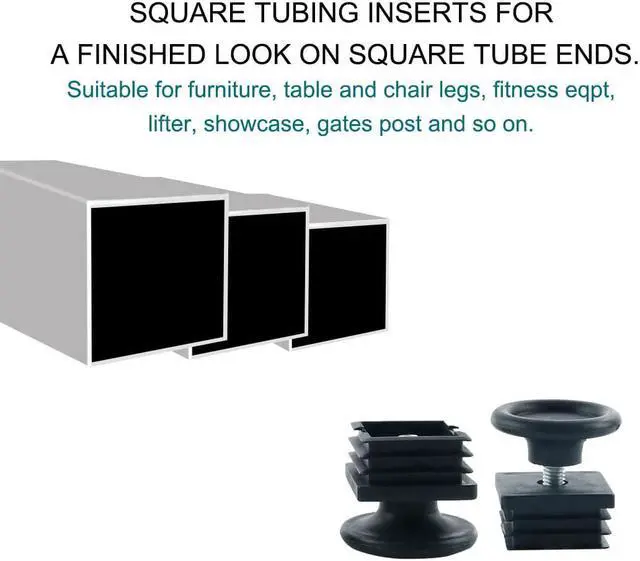 Alt view image 6 of 7 - Adjustable Leveling Feet 38 x 38mm Square Tube Inserts Furniture Glide 4 Sets