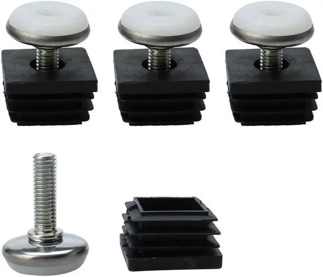 Main image of M8 Leveling Feet 30 x 30mm Square Tube Insert Adjustable Furniture Glide 4 Sets