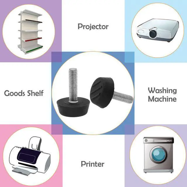 Alt view image 5 of 7 - M6 x 22 x 22mm Furniture Glide Leveling Feet Floor Protector for Table Leg 24pcs