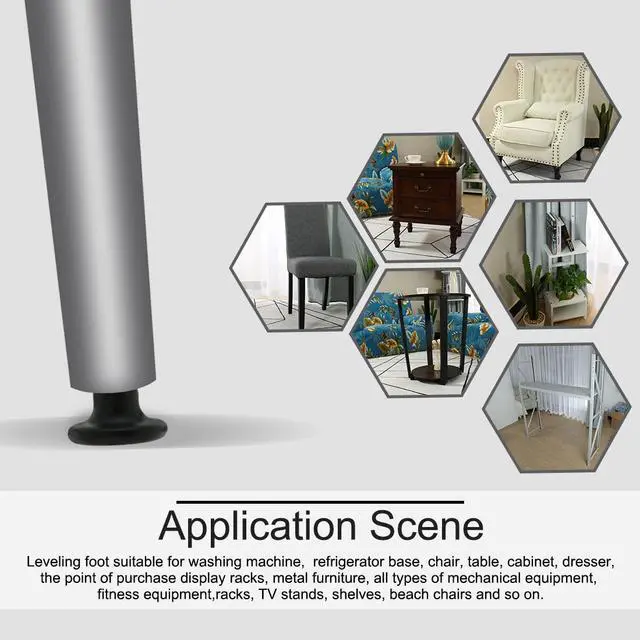 Alt view image 7 of 7 - M8 x 18 x 38mm Leveling Adjustable feet Furniture Protector for Desk Leg 8pcs