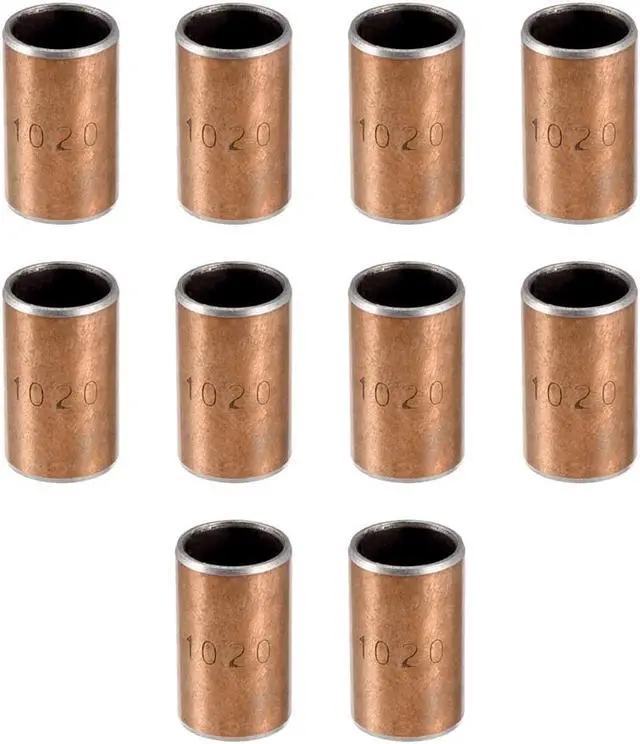 Main image of Sleeve (Plain) Bearings, 10mm Bore x 12mm OD x 20mm Length Wrapped Oilless Bushings (Pack of 10)