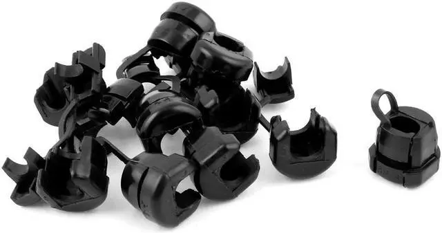 Main image of 10pcs 8mm Dia Nylon Cable Cord Tie Fixed Clip Strain Relief Bushing Black