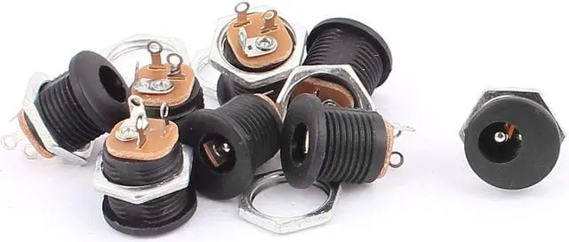 Main image of 8Pcs 5.5mmx2.1mm DC Power Supply Jack Socket Outlet Female Panel Mount Connector