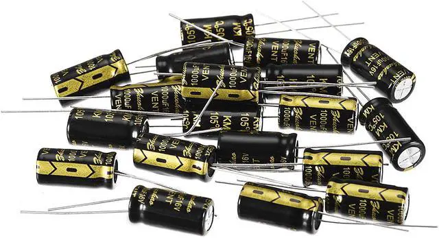 Main image of Aluminum Radial Electrolytic Capacitor 1000uF 16V Life 8 x 16 mm Black 20pcs