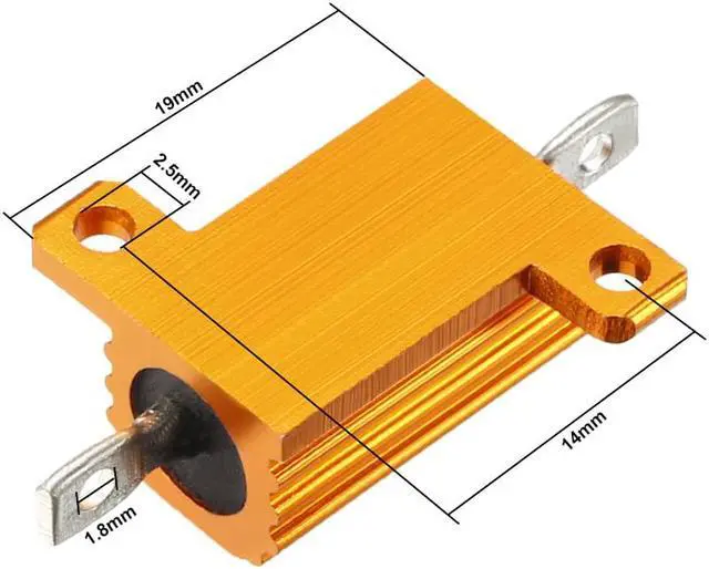 Alt view image 3 of 4 - Unique Bargains Aluminum Case Resistor 10W 0.1 Ohm Wirewound for LED Converter Rod Post 10W0.1RJ