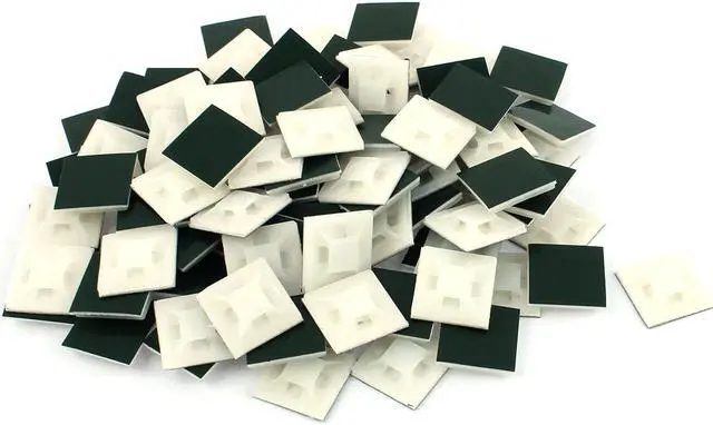 Main image of 100 Pcs 20mm Square Plastic Self-Adhesive Cable Tie Mount Base Holder