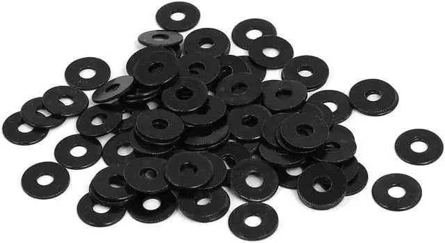 Main image of M3 x 10mm x 1mm Black Zinc Plated Flat Washers Spacers Gaskets Fastener 100PCS