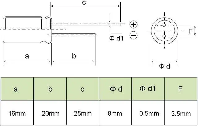 Alt view image 3 of 4 - Aluminum Radial Electrolytic Capacitor 1000uF 16V Life 8 x 16 mm Black 20pcs