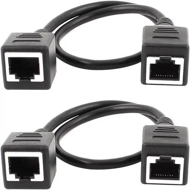 Main image of 2pcs 30cm 1ft Ethernet Lan Female to Female Network Cable RJ45 Extension Cord