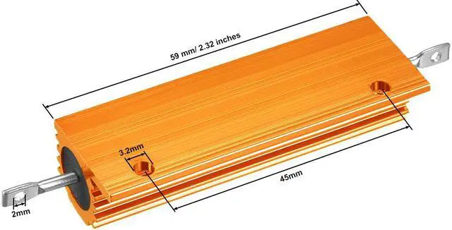 Alt view image 3 of 4 - Unique Bargains Aluminum Case Resistor 100W 3 Ohm Wirewound for LED Replacement Converter Gold