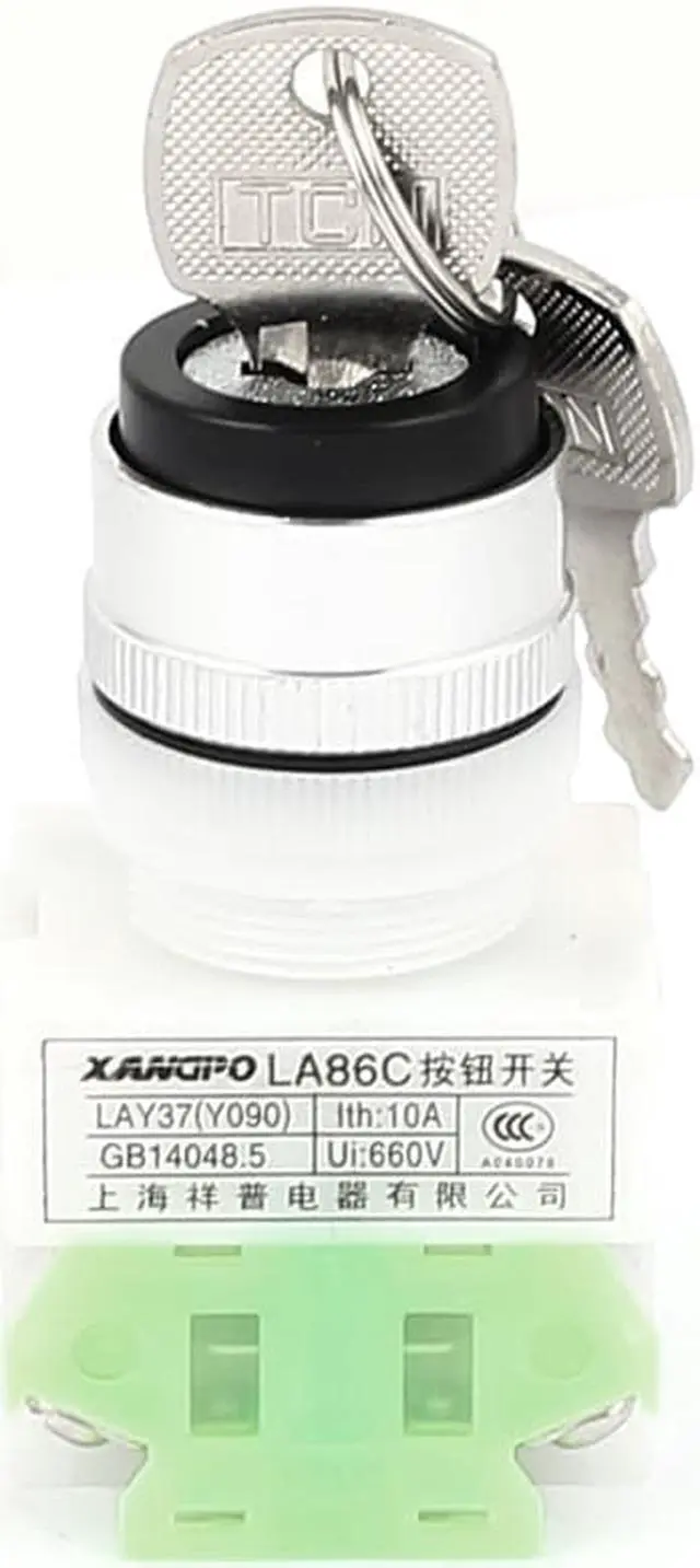 Alt view image 3 of 4 - Unique Bargains AC 660V 10A NC NO 3 Position 4 Terminal Selector Rotary Switch w Keys
