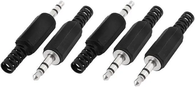 Main image of Unique Bargains 5 PCS Booted Headphone Stereo 3.5mm 1/8 Male Plug Jack Audio Connector
