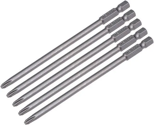 Main image of 5 Pcs H1/4 Shank 120mm Length 4.5mm Phillips PH2 Magnetic S2 Screwdriver Bits