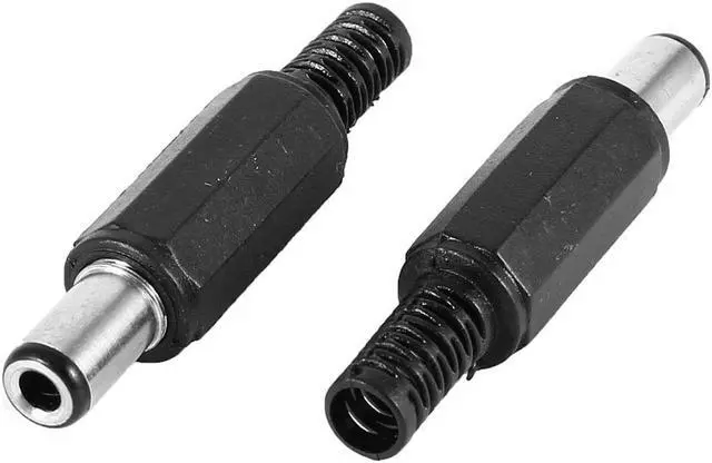Main image of 2pcs 6.3mm x 3.0mm DC Power Male Plugs Barrel Connectors Black