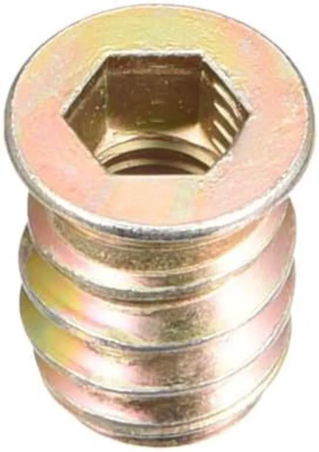Main image of Wood Furniture M6x15mm Threaded Insert Nuts Interface Hex Socket Drive 100pcs