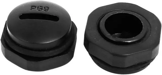 Alt view image 2 of 3 - PG9 Nylon Male Threaded Cable Gland Screw End Cap Cover Black 20pcs