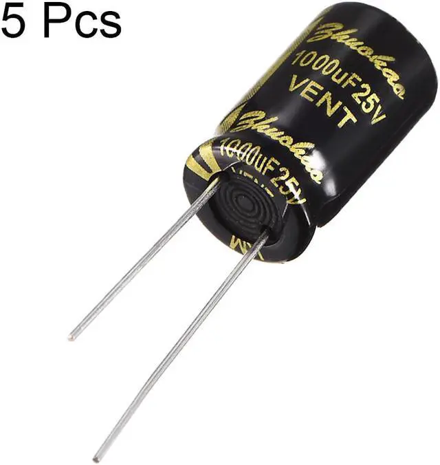 Alt view image 2 of 4 - Aluminum Radial Electrolytic Capacitor 1000uF 25V Life 10 x 17 mm Black 5pcs