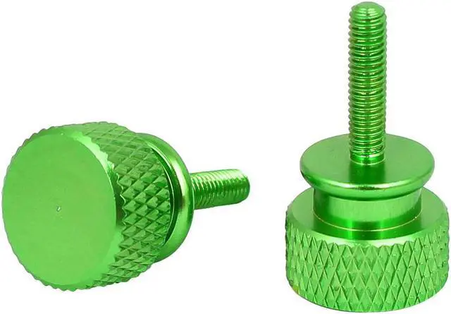 Alt view image 2 of 3 - Computer PC Case Aluminum Alloy Knurled Thumb Screws Green M3x12mm 4pcs