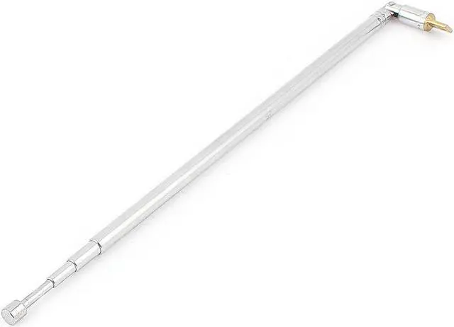 Main image of Unique Bargains 61.5cm Long 4 Section Replacement TV Radio Telescopic Antenna Aerial Silver Tone