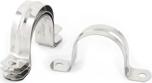 Main image of 5 Pcs 40mm Diameter Stainless Steel U Shaped Saddle Clamp Tube Pipe Clip