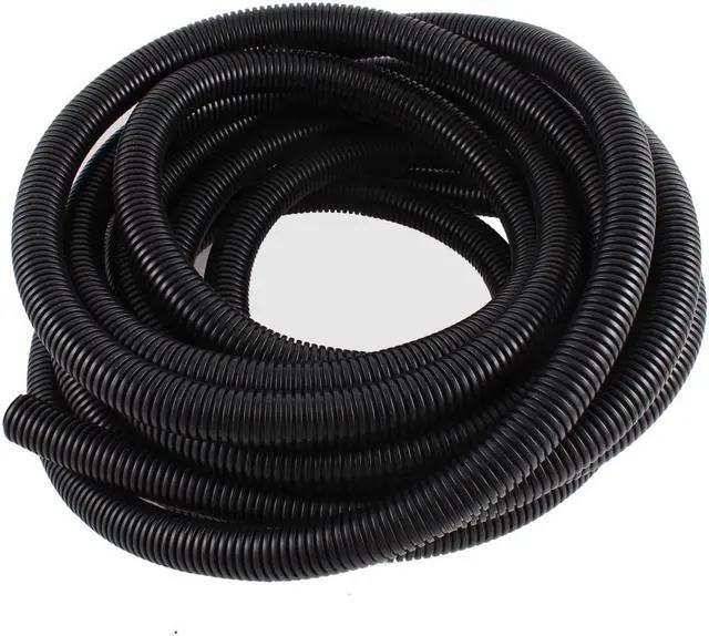 Main image of Unique Bargains Black Flexible Bellows Hose Corrugated Tube Tubing 8M Length 21.2mm Dia