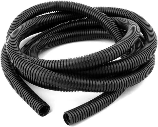 Main image of Flexible Insulated Corrugated Tube Hose Pipe Black 2.9M Long 18mm Outer Dia