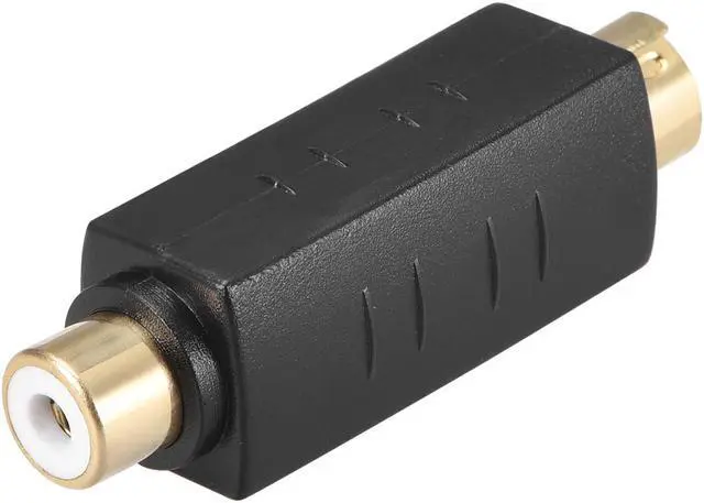 Alt view image 2 of 3 - RCA Female to S-Video 4 Terminal Male Connector Stereo Audio Video Cable Adapter Coupler Black