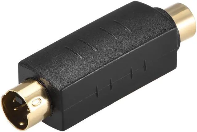 Main image of RCA Female to S-Video 4 Terminal Male Connector Stereo Audio Video Cable Adapter Coupler Black