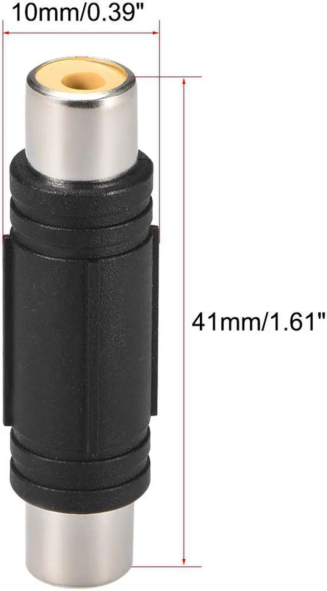 Alt view image 2 of 2 - RCA Female to Female Connector Stereo Audio Video Cable Adapter Coupler Black 4Pcs