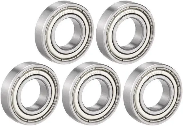 Main image of 5pcs 12x24x6mm Chrome Steel Deep Groove Ball Bearing 6901Z Single Shield