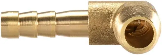 Alt view image 4 of 5 - Brass Barb Hose Fitting, 90 Degree Elbow 6mm Barbed to 1/8" G Male Pipe Adapter Connector 2pcs