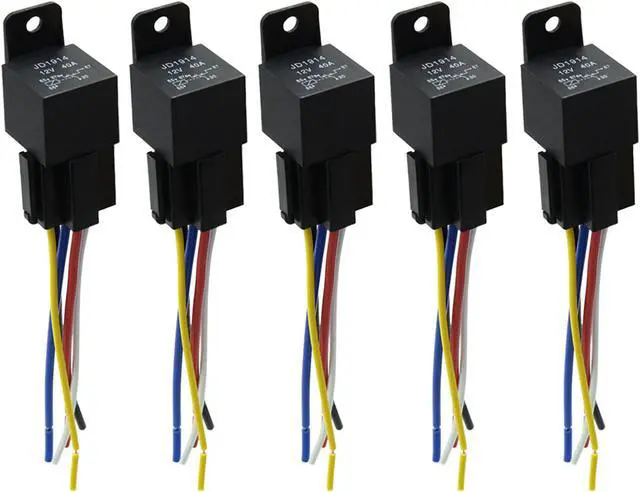 Main image of DC 12V 40A SPDT Automotive Car Relay 5 Pin 5 Wires w/ Harness Socket Plug 5pcs