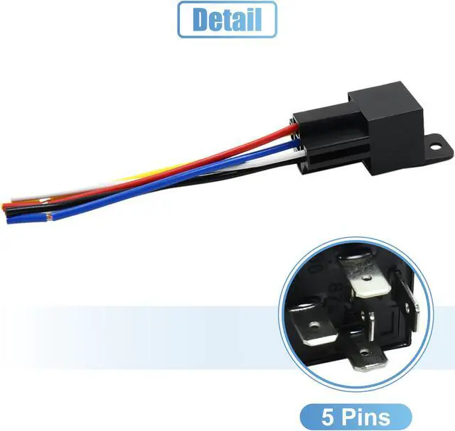 Alt view image 4 of 7 - DC 12V 40A SPDT Automotive Car Relay 5 Pin 5 Wires w/ Harness Socket Plug 5pcs