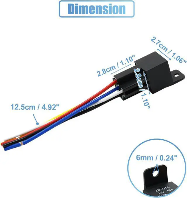 Alt view image 3 of 7 - DC 12V 40A SPDT Automotive Car Relay 5 Pin 5 Wires w/ Harness Socket Plug 5pcs