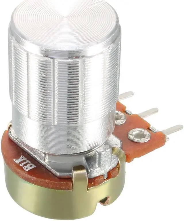 Alt view image 3 of 4 - WH148 3Pcs 1K Ohm Variable Resistors Single Turn Rotary Carbon Film Taper Potentiometer with Knobs